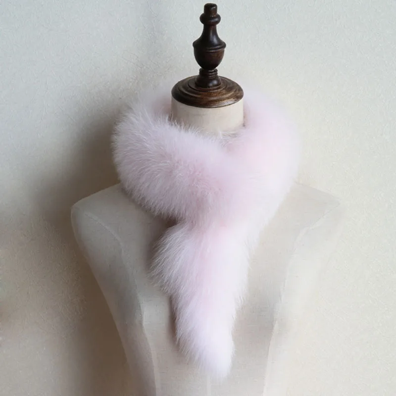 

2019 Winter Luxury Real Fox Fur Scarf Women Solid Color Ladies High Quality Real Fur Scarves Elegant Natural Fur Scarfs Female