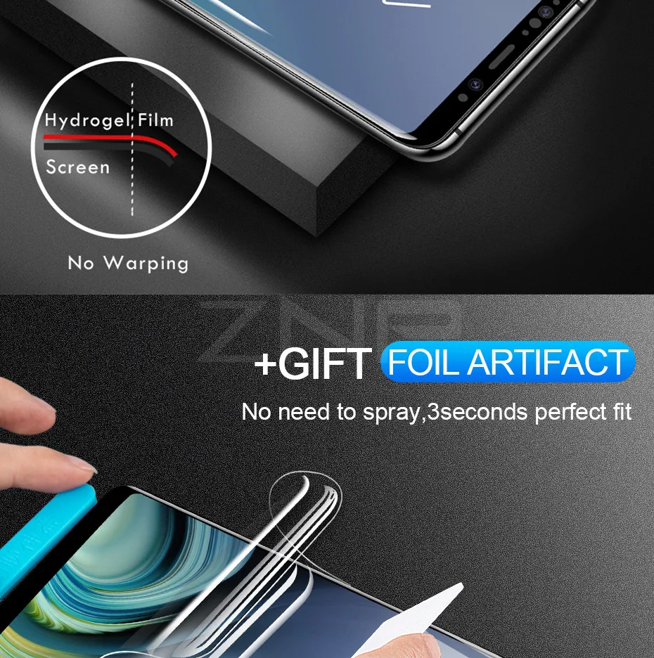 ZNP полное покрытие Гидрогелевая пленка для samsung S10 Lite S9 S8 Plus Защитная пленка для экрана для Galaxy Note 8 9 S7 Edge S10E не стекло