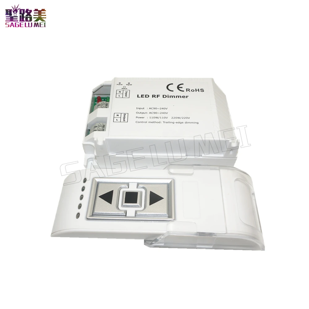 Высокая Напряжение AC90-240V DM014 светодиодный Яркость RF Диммер Беспроводной 3 кнопок пульта дистанционного управления с задней кромкой затемнения Диммер для Светодиодный свет лампы