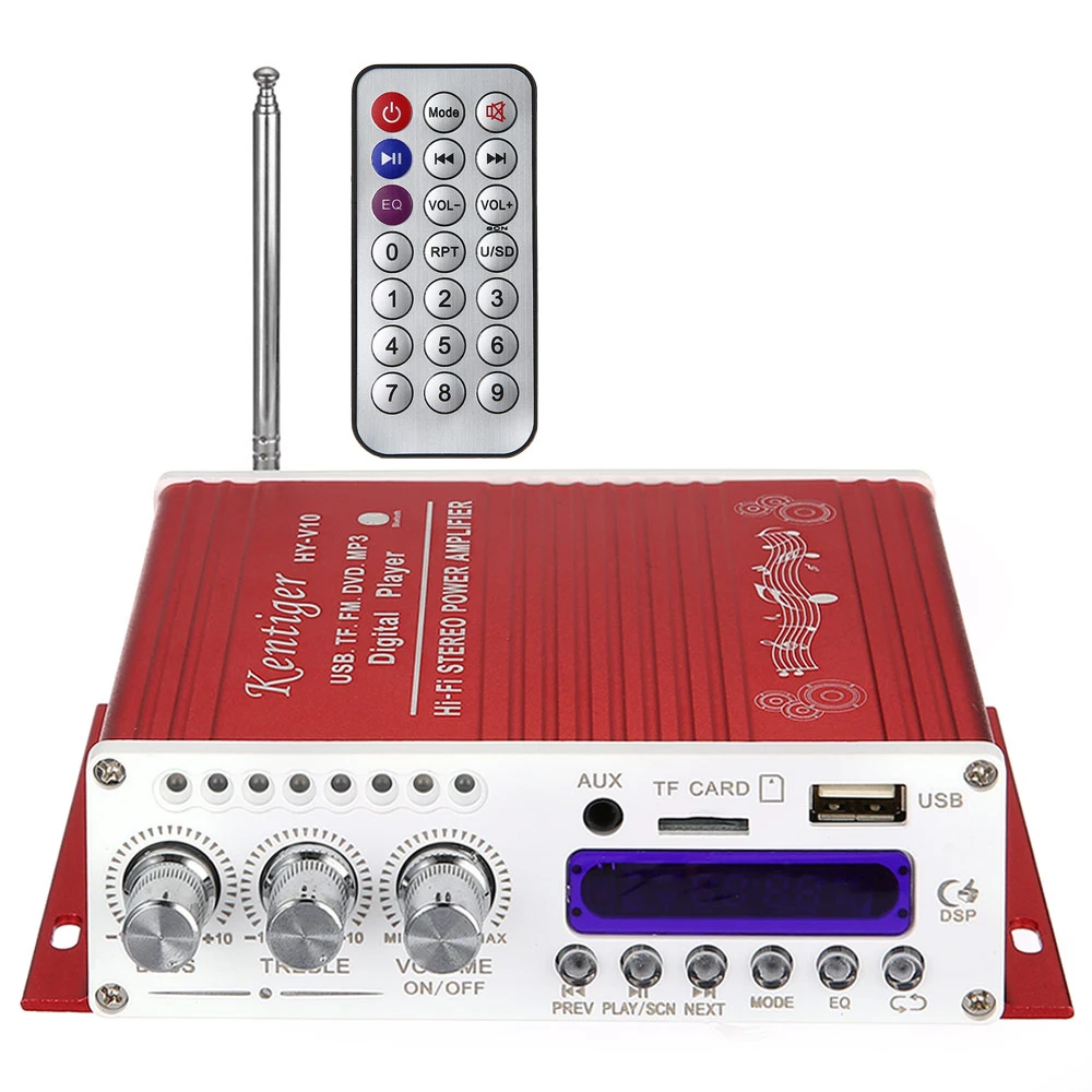 Super bass аудио Мощность Усилители домашние kentiger V10 bluetooth Hi-Fi стерео-класса AB