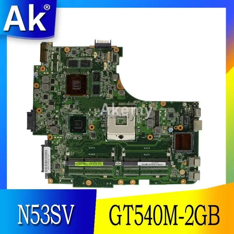

AK N53SV материнская плата для ноутбука For Asus N53SV N53SN N53SM N53S N53 тест оригинальная материнская плата GT540M-2GB