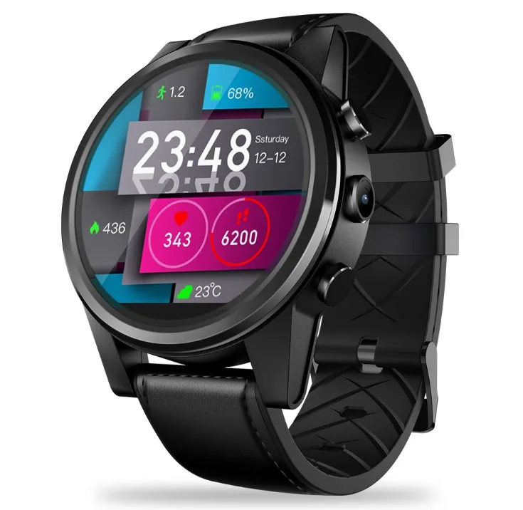 Черный Смарт-часы Zeblaze THOR 4 PRO 4G 1," четырехъядерный 1 Гб+ 16 Гб дисплей gps/ГЛОНАСС 600 мАч Смарт-часы-телефон для мужчин IOS Android Xiaomi - Цвет: Черный