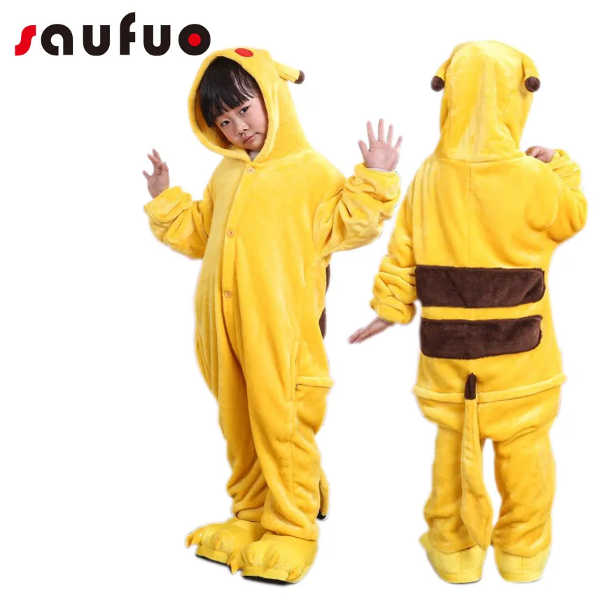 Кигуруми унисекс Леопард Аниме пижамы для детей мультфильм фланель Зима