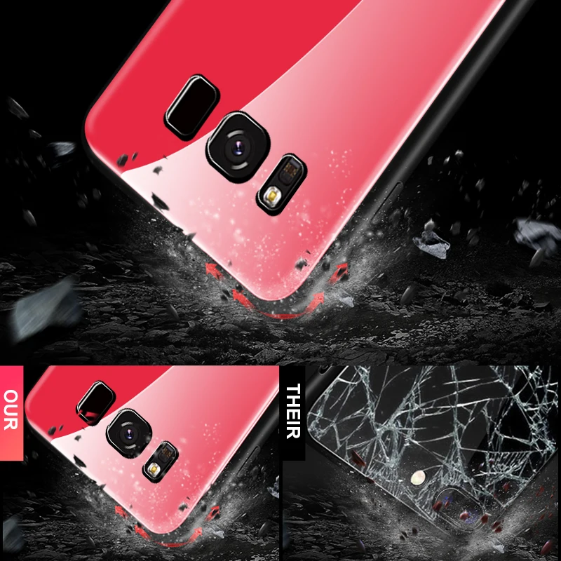 Градиентный цветной чехол-накладка из закаленного стекла для Samsung A30 A50
