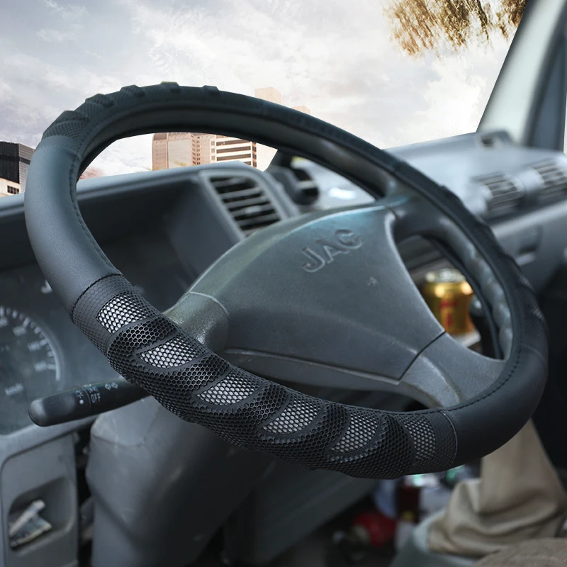 

Чехлы на руль для автомобиля, автобуса, грузовика, диаметром 36, 38, 40, 42, 45, 47, 50 см, черные из искусственной кожи