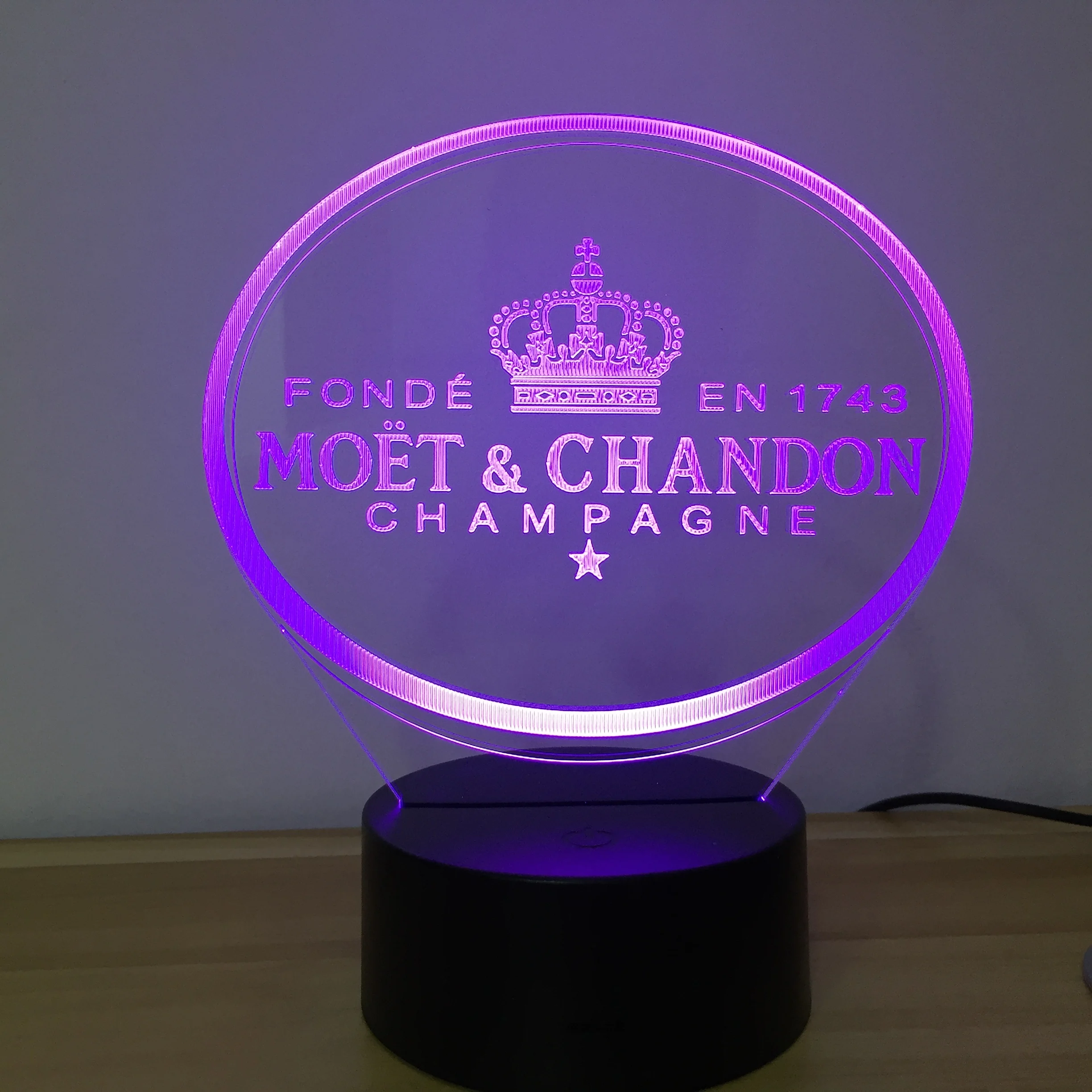Moet Et Chandon светодиодный 3d-ночник лампа подарок для клиентов друг детский ночник Usb или батарея питание украшения для офиса лампа