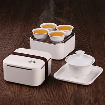 One Teaware Sets Путешествия керамическая чашка кунг-фу пальмовый чайный набор с чайником четыре чашки чайная посуда наборы 70 мл - Цвет: One Teaware Sets
