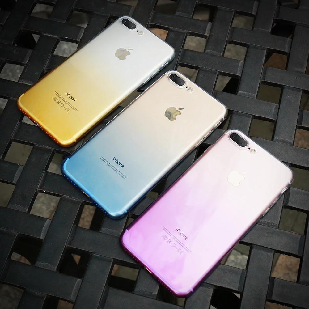 KISSCASE мягкий градиент силиконовые чехлы для iPhone 6 6s 5 5S SE чехол 7 8 плюс XS MAX XR X Ultra Slim