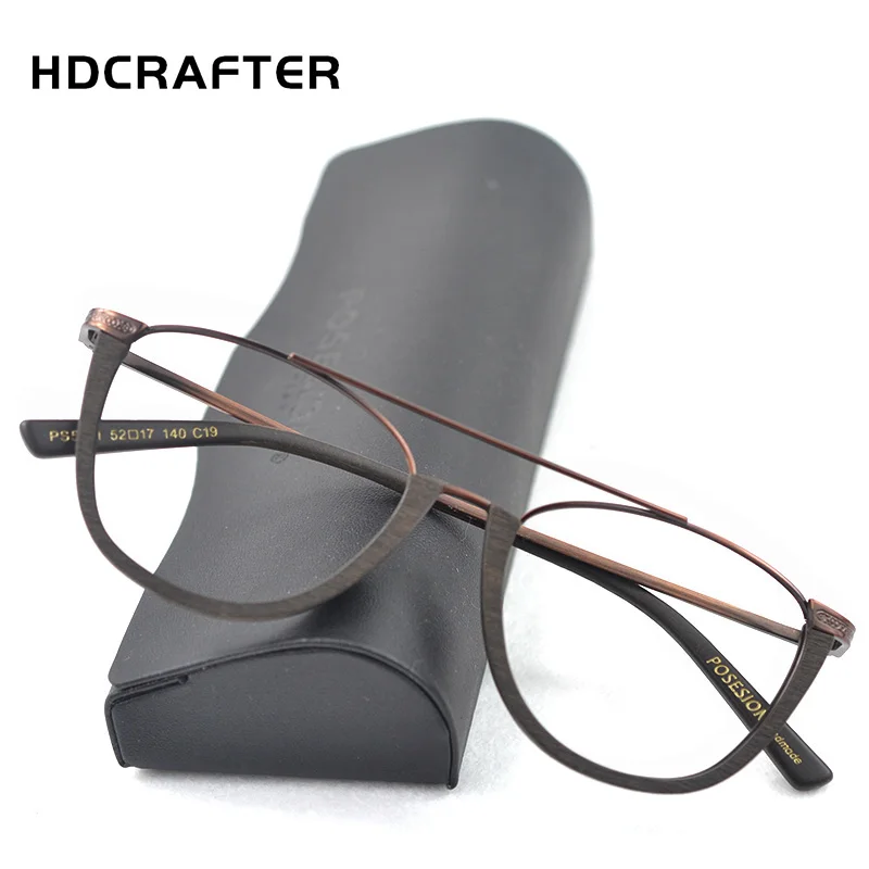 HDCRAFTER деревянная оправа для очков с прозрачными линзами мужские медные очки по