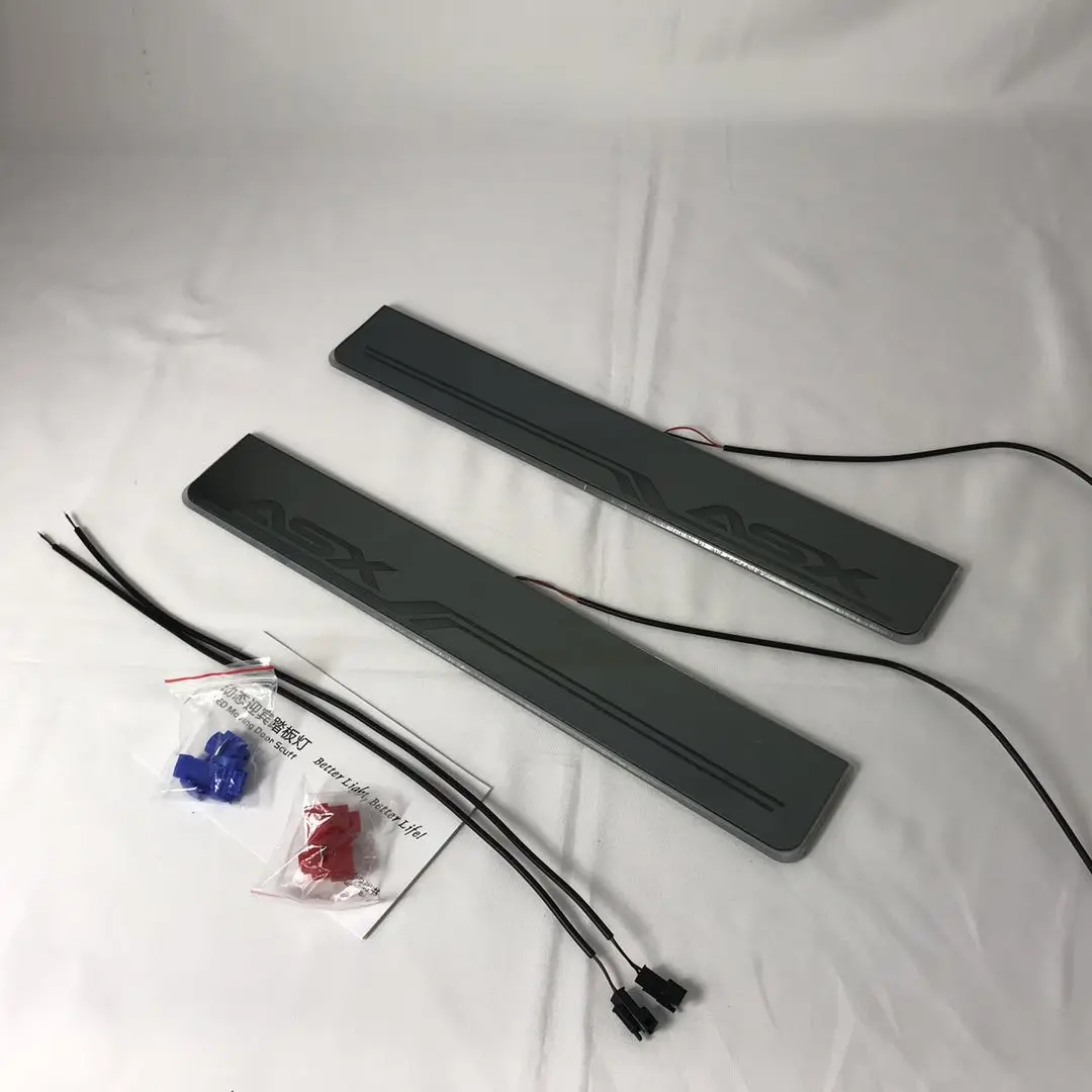 

RQXR led moving door scuff for mitsubishi asx dynamic door sill plate flat lining overlay Flow/still light, 2pcs