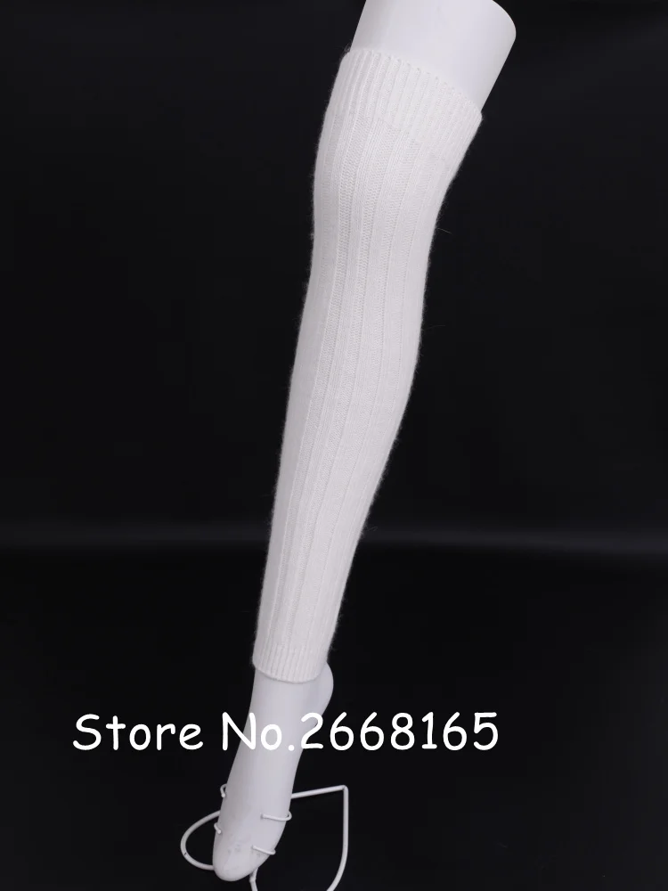 Однотонные шерстяные гетры полосатые чулки до бедра женские сапоги носки