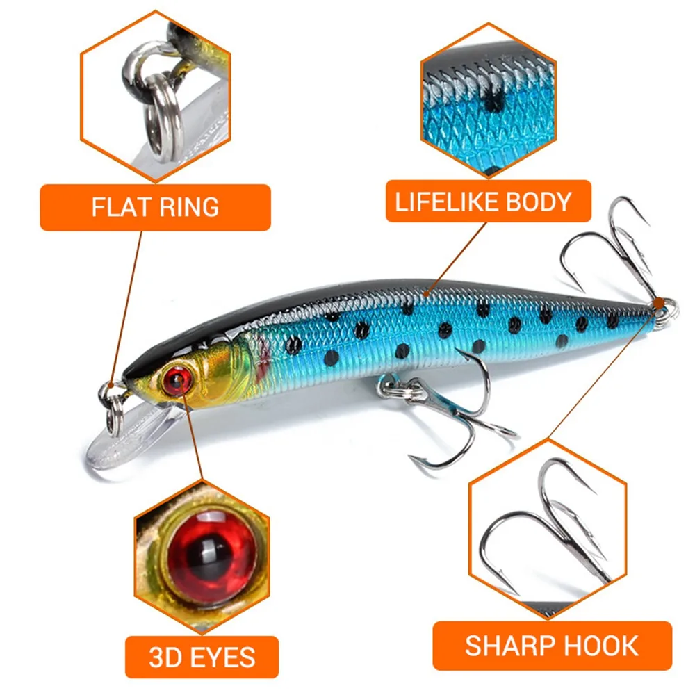 Victorsense Minnow приманки для ловли рыбы высота каблука 10 см 8 1 г приманка Topwater Crank