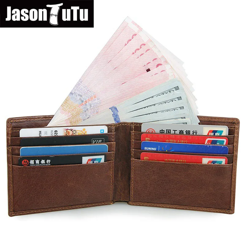 JASON TUTU Ретро кошелек RFID Щит анти-сканирование натуральная кожа кошельки голова