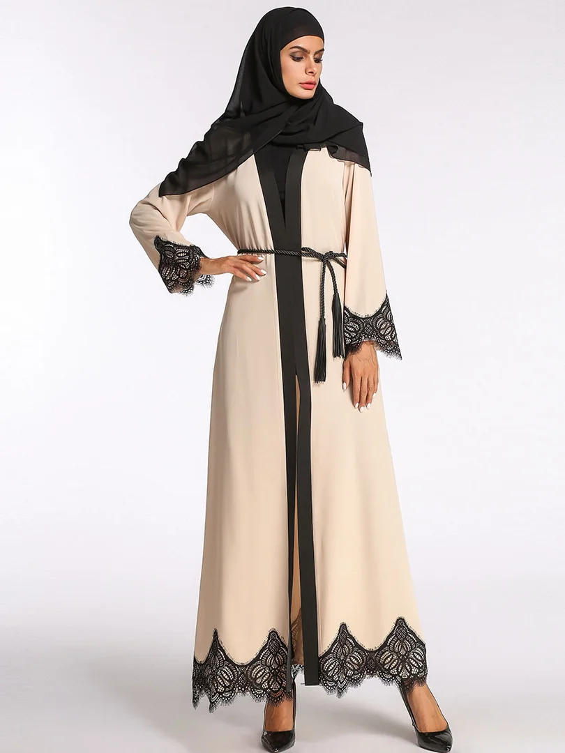 Оптовая продажа кружевной стеганый шифоновый халат для взрослых Abayas 2018
