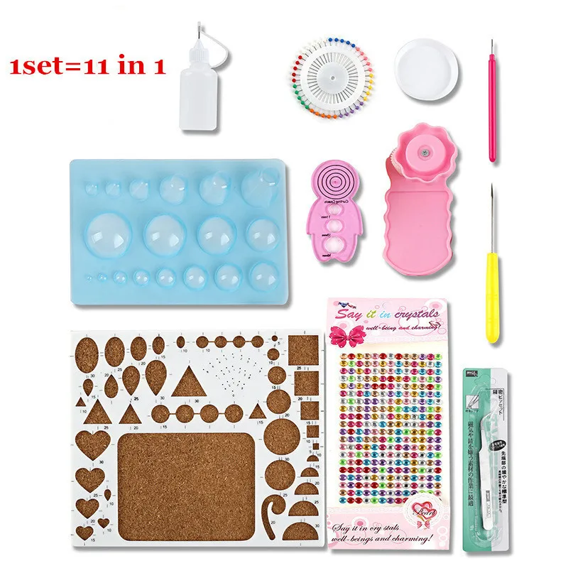 Tools 11 in 1 Оригами DIY инструмент для квиллинга полоска для квиллинга ремесло бумага для квиллинга скрапбукинга полоска Пинцет булавки щелевая бумага для квиллинга - Цвет: Tools 11 in 1