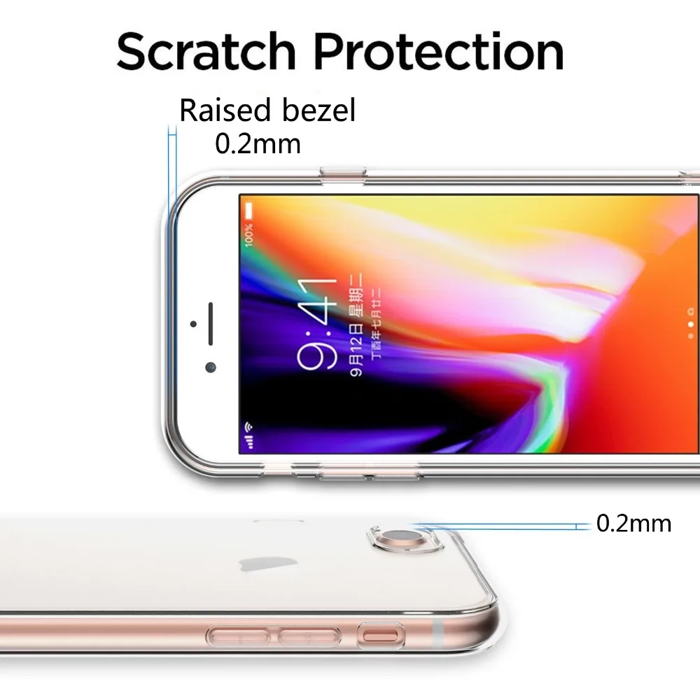 Чехол для iphone 7 мягкий TPU прозрачный силиконовый чехол Apple Plus противоударный 8 Caso
