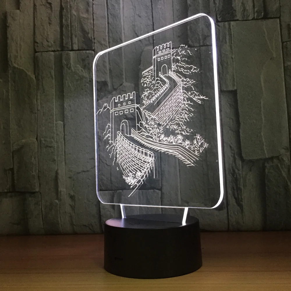 Китайский GreatWall 3D лампа цветной сенсорный светодиодный светильники Светодиодный украшения творческий продукт Декор подарок ночник Прямая