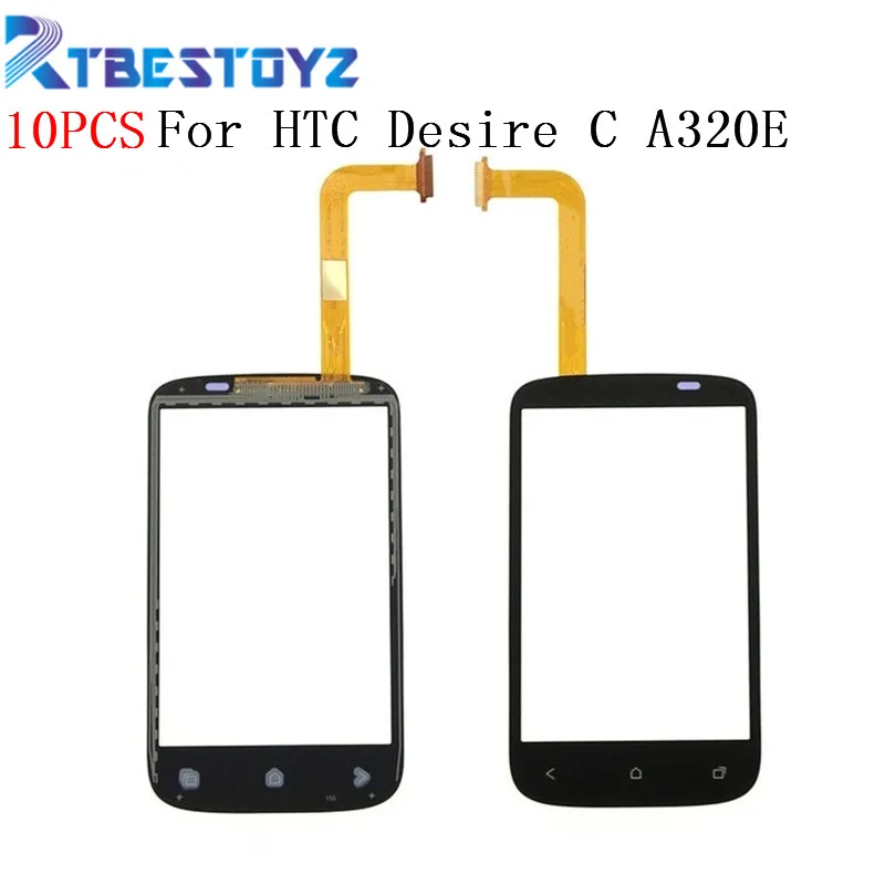

RTBESTOYZ 10 шт./лот 3,5 "сенсорный экран дигитайзер передняя панель внешнее стекло дигитайзер Запасные части для HTC Desire C A320e