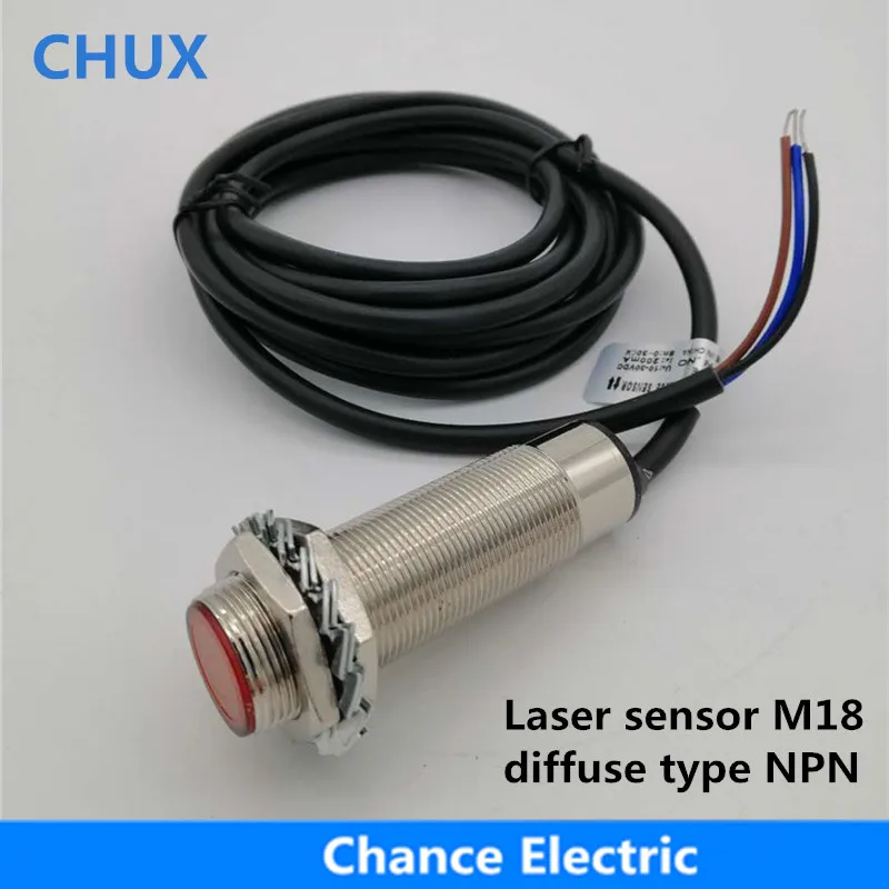 Лазерный датчик NPN M18 6-36 в видимый диффузный инфракрасный переключатель