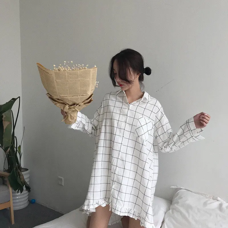 Элегантные винтажные клетчатые рубашки Alien Kitty с длинным рукавом универсальные