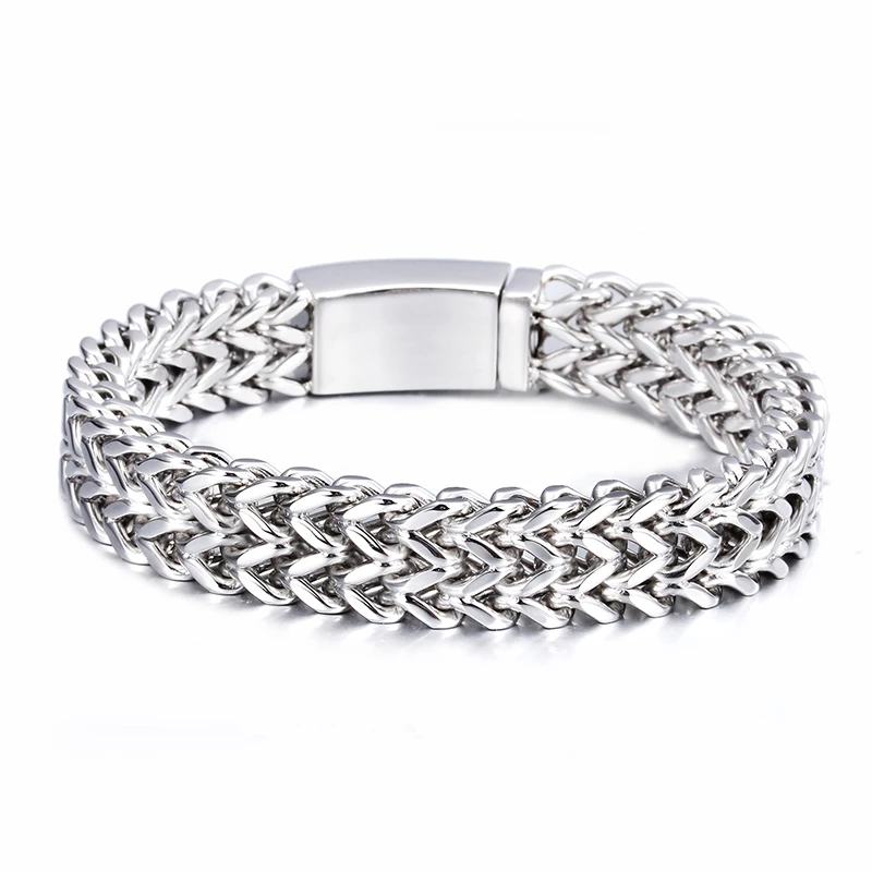 Браслет-цепочка Figaro мужской 2 ряда квадратных плетеных браслетов из литой