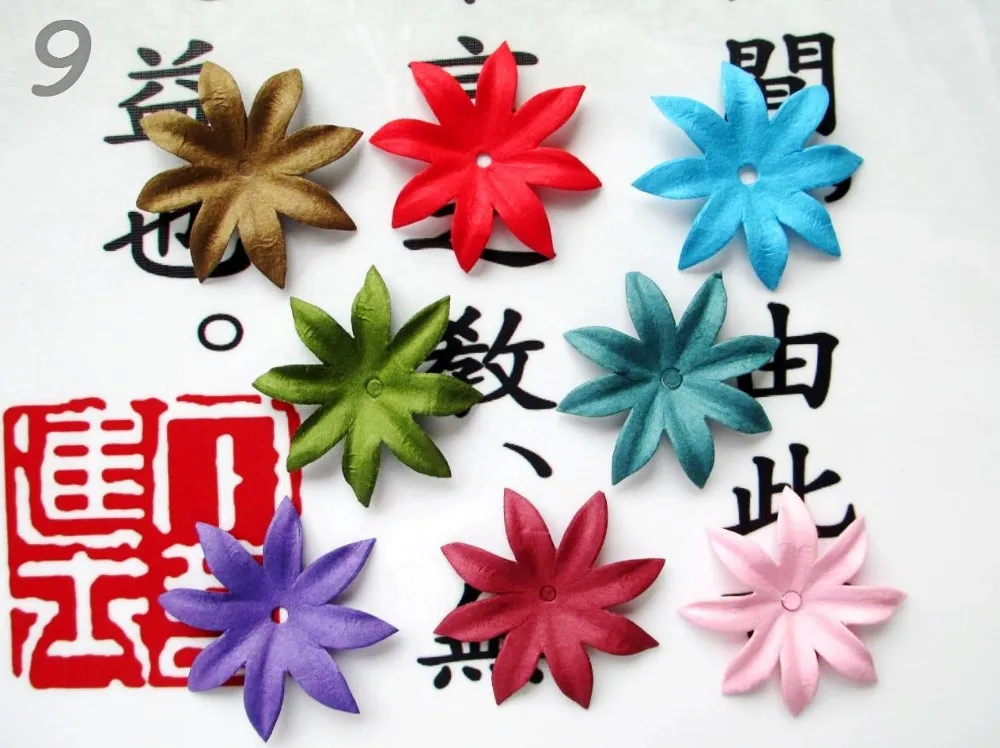 

4.2cm Paper Flowers 8 Color 10pcs/color for Scrapbooking Decorations Wedding Supplies Favors Papers Photo Album Diy