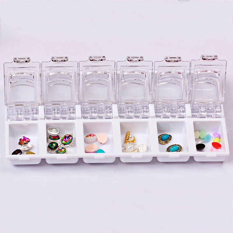 Пластик Дисплей ящик для хранения ногтей Книги по искусству инструменты горный