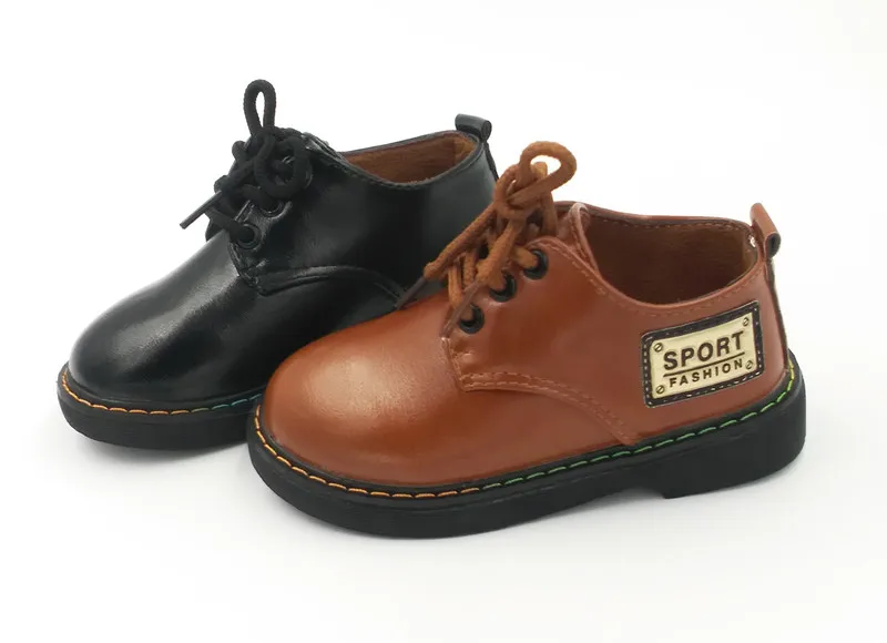 2018 Новая мода Обувь для мальчиков кожаная девочек детей Весна без каблука с