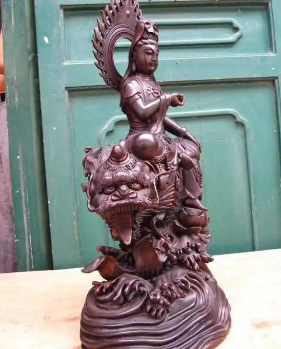 20 &quotКитайский Чистая Бронзовый Кван-Инь Бодхисаттва Статуя Будды Поездка на