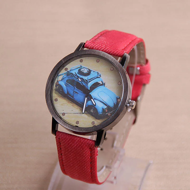 Часы Relojes Mujer Ретро стиль с рисунком автомобиля модные женские часы для девушек