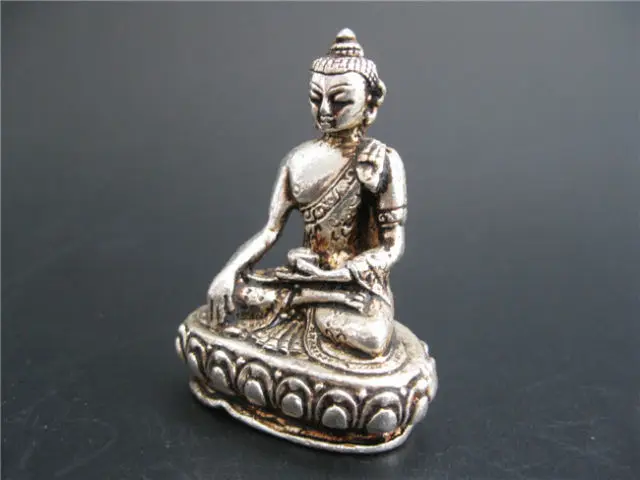 7 ~ 8 см тибетская украшенная ручная работа старая Серебряная резная статуя