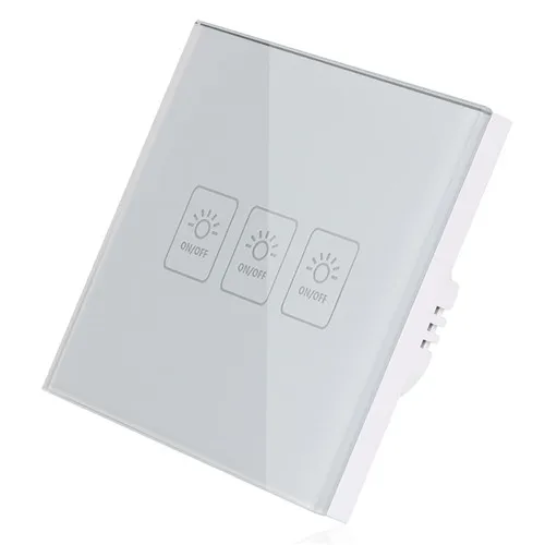 3 gang white Tuya Smart Life RF433 Wifi смарт-коммутатор ЕС Великобритания беспроводной пульт дистанционного управления работает с Alexa IFTTT Google Home мини умные домашние модули - Комплект: 3 gang white