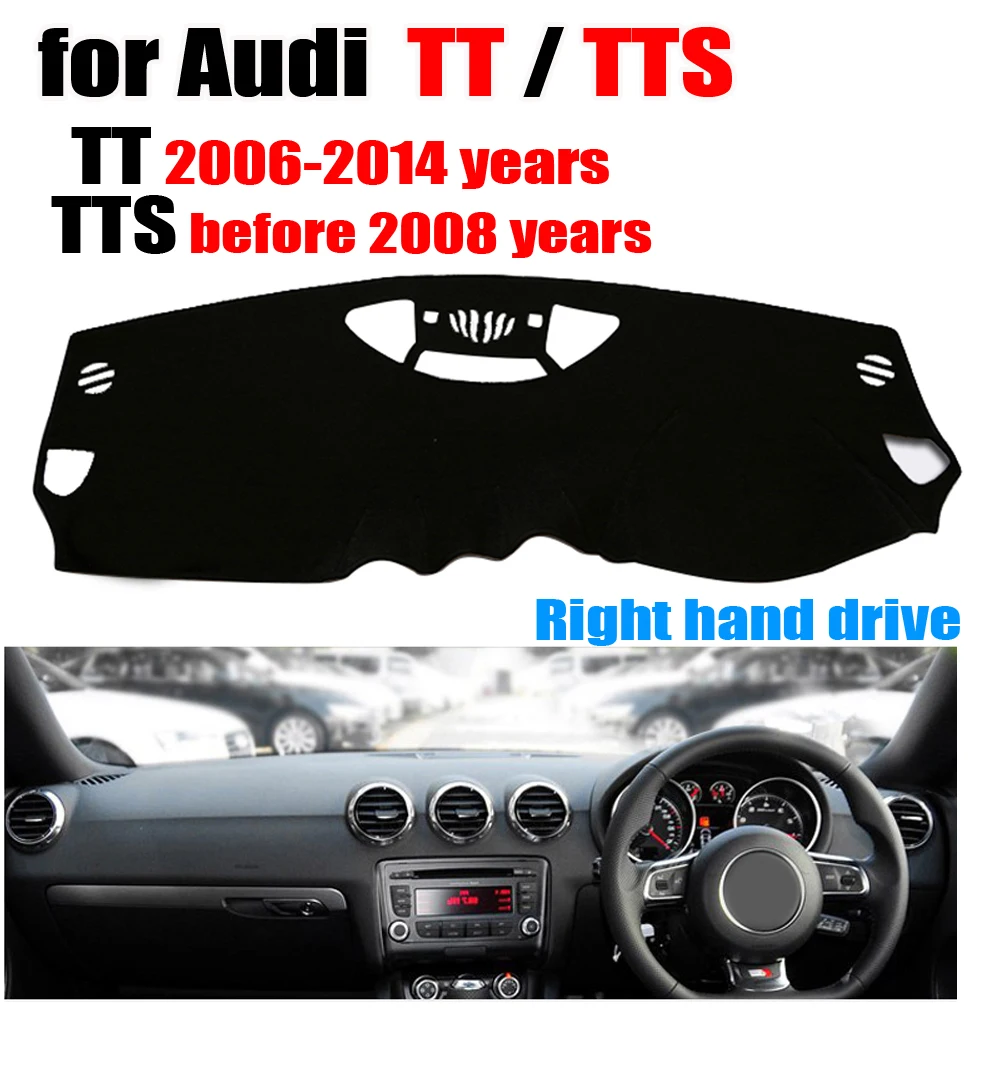 

Крышка приборной панели автомобиля RKAC для Audi TT 2006-2014 / TTS before 2008, коврик для правой руки, аксессуары для автомобиля