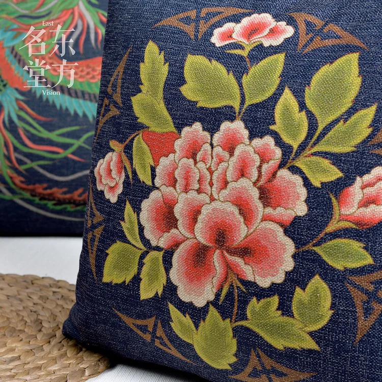 china classic cushion Cotton Linen Sofa Cushion dark blue dragon and Throw Decorative Pillow Home Car Seat Decor | Дом и сад