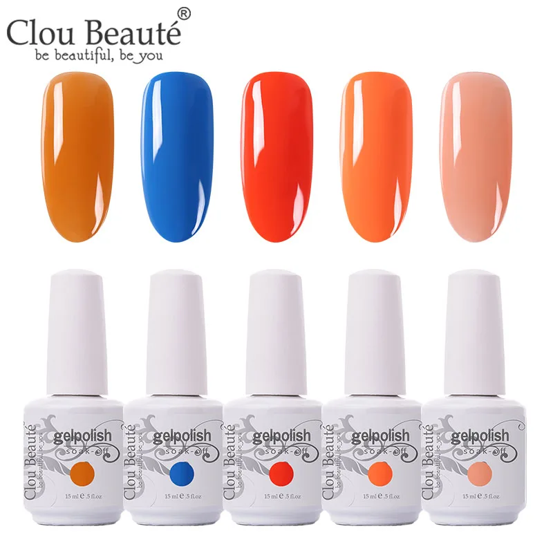 5pcs-15ml-ZH31 Clou Beaute УФ гель лак для ногтей гель для ногтей Маникюр УФ светодиодный цветной гель Лак Блеск Гель лак для ногтей набор маникюрный гель лак - Цвет: 5pcs-15ml-ZH31