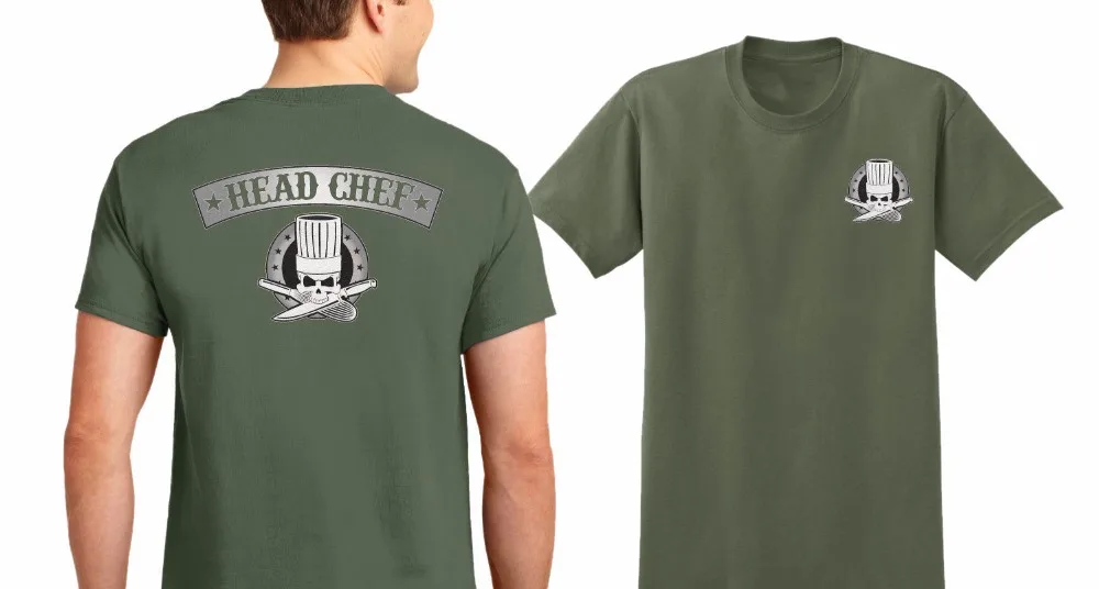 2 боковых футболка шеф повара повар череп Пособия по кулинарии рубашка