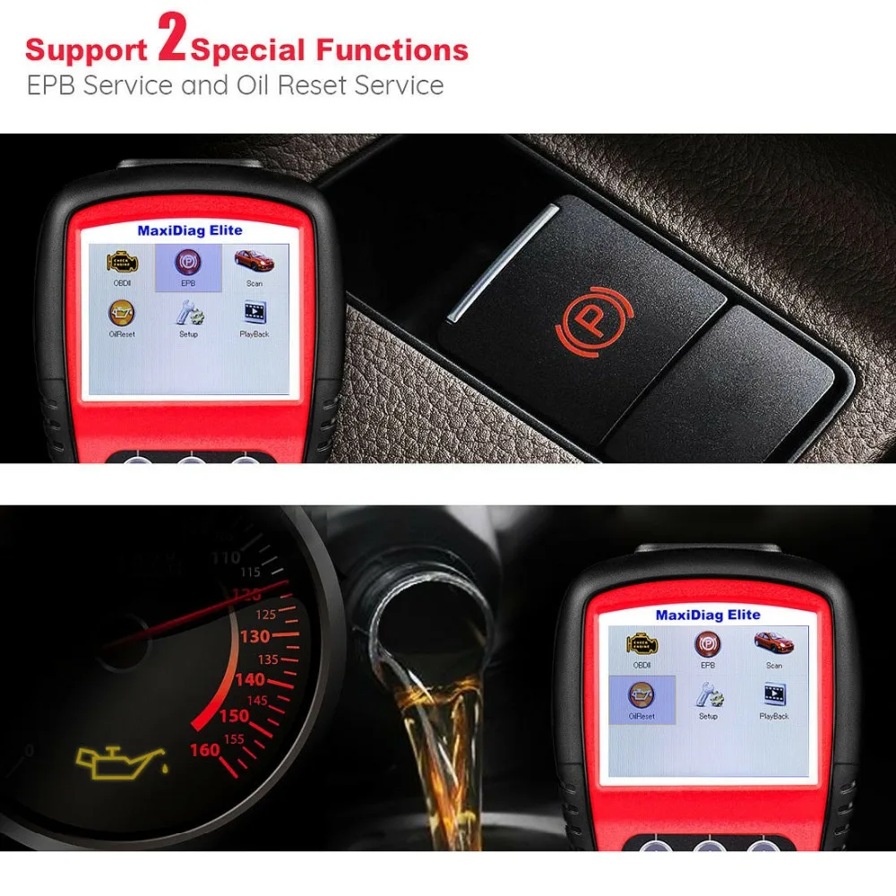 Autel MaxiDiag Elite MD802 OBD2 сканер автомобильный диагностический инструмент считыватель