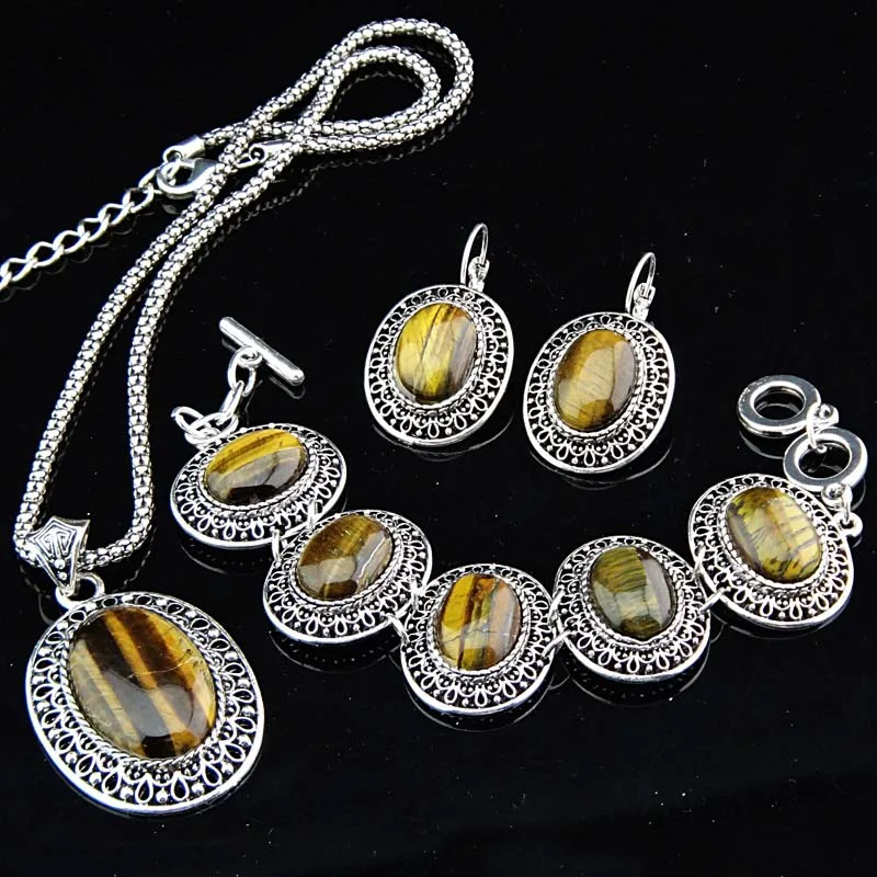 Новые 3 шт Винтаж Античная тибетский серебряный овальный Натуральный светло