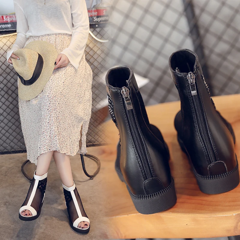 Сапоги Aleafalling женские на молнии прозрачные платформе из искусственной кожи