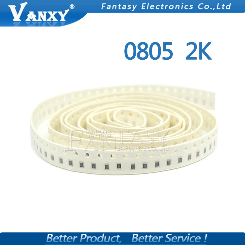 300 шт. 0805 SMD резистор 1% 2K ohm 1 Вт/8 Вт 202 | Электронные компоненты и принадлежности