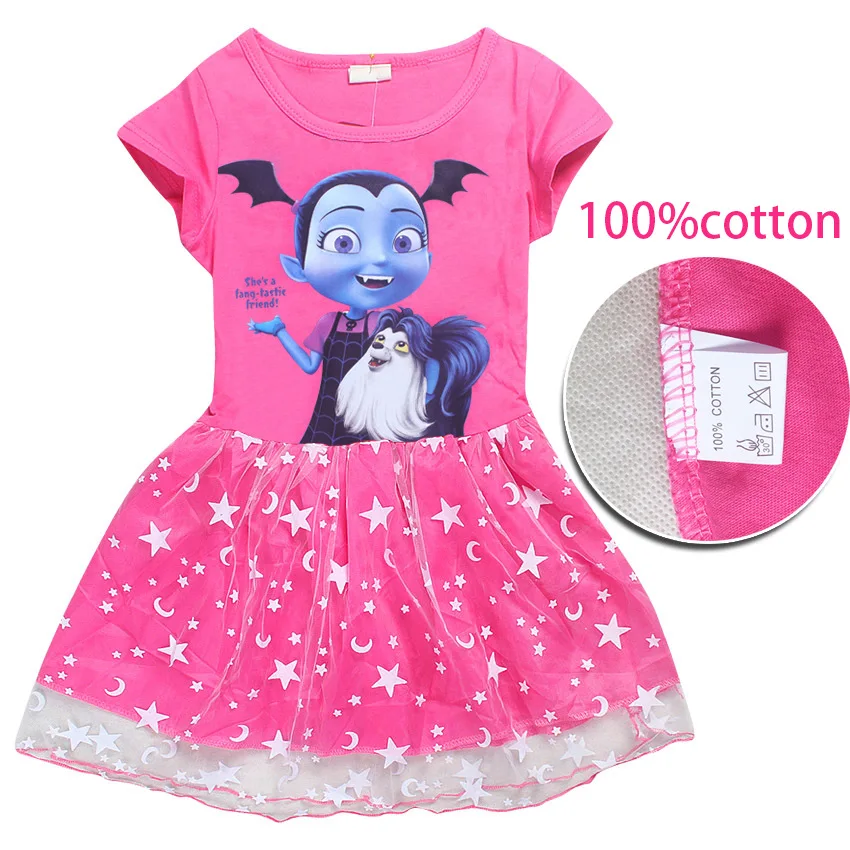 Новинка 2018 платье для маленьких девочек хлопковое с принтом Vampirina рождественское