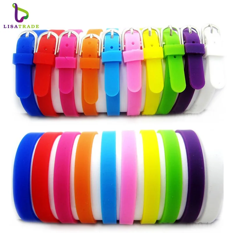 8 мм силиконовые браслеты разных цветов (100 шт./лот) DIYAccessory Fit Slide Letter /Slide Charms LSBR09 *
