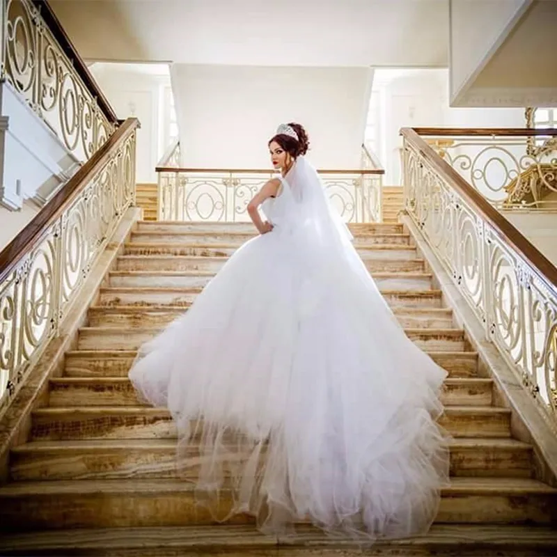 Vestido De Noiva Princesa Luxo abaya арабское исламское платье кружево с аппликацией из жемчуга свадебное платье Casamento с длинной вуалью