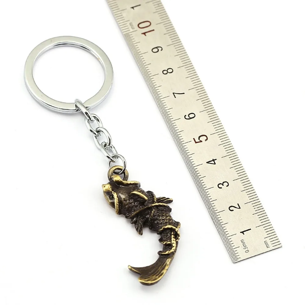 2016 винтажное ювелирное изделие бронзовый металлический в форме рыбы брелок с