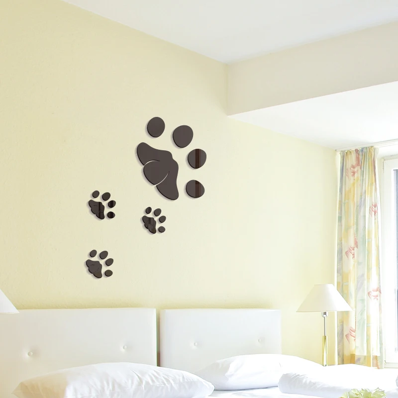 Наклейки на стену с милым изображением когтей кошек зеркальные 3D Miroir для спальни