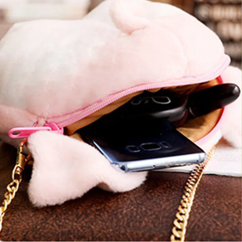 1 шт. 20X20 см Kawaii Pig Wallet Piggy Ass стильный кошелек плюшевая цепочка сумка на плечо сумки
