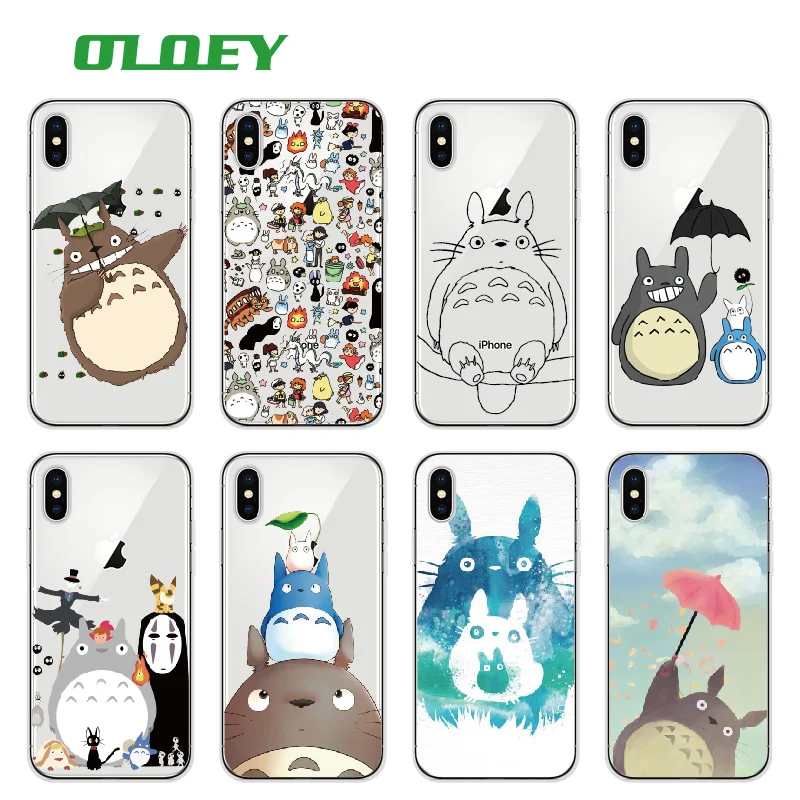 

Cute Totoro Spirited Away Ghibli Miyazaki Anime Kaonashi Soft Phone Case For iPhone 11 12 13Pro Max 7 7Plus 8 8Plus X XS Max