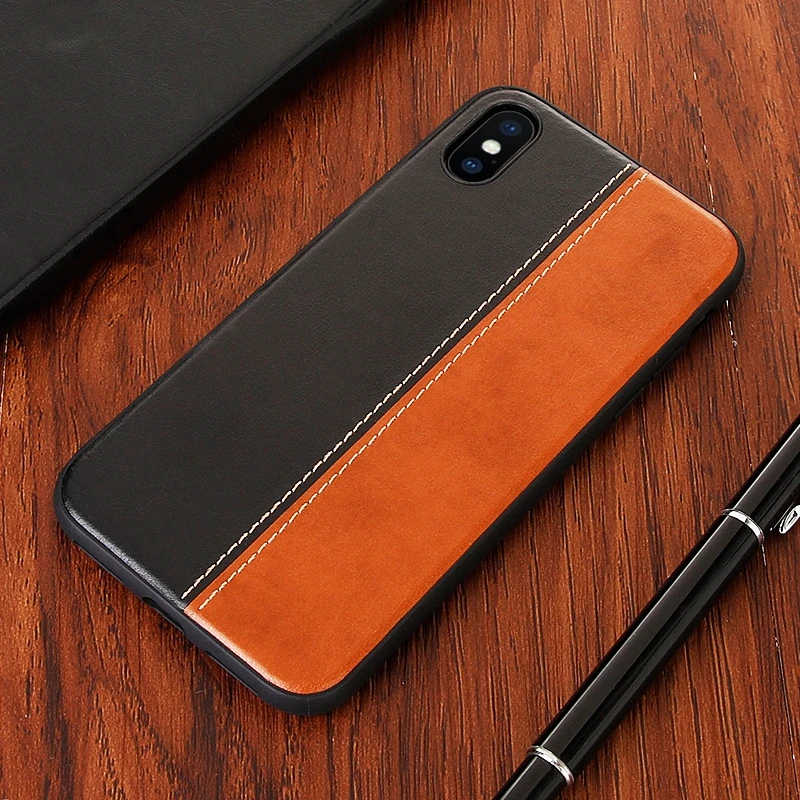Ретро винтажный Чехол из искусственной кожи для iphone 7 8 plus двойной цветной Мягкий