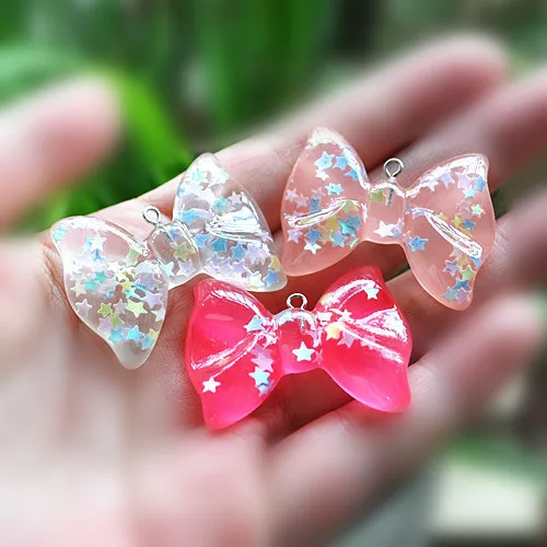 Подвеска бант сделай сам подвески из смолы для ожерелья кулон 21 шт.|bow charm|resin