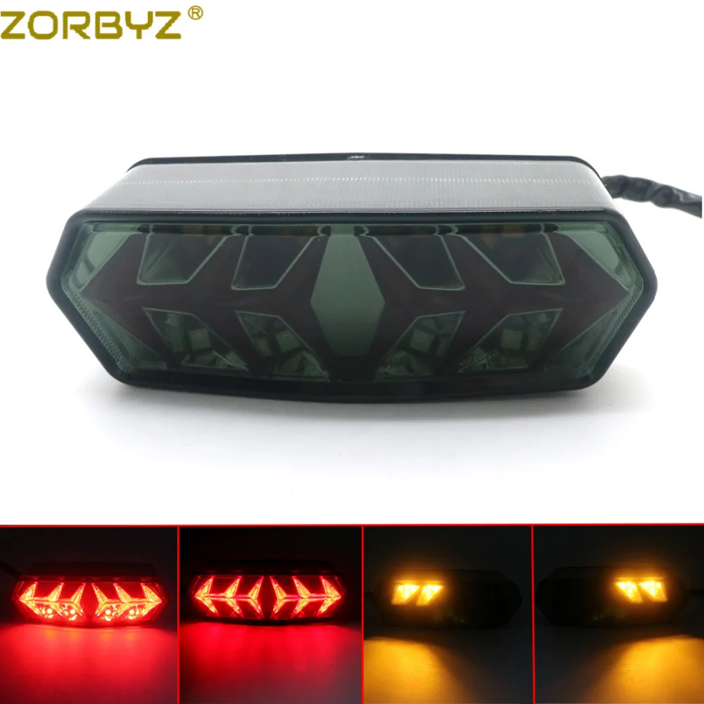 ZORBYZ мотоциклетный дымчатый светодиодный задний стоп сигнальный светильник для